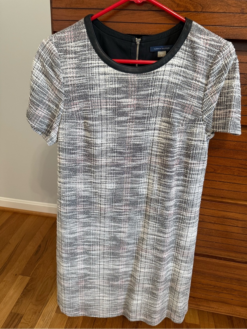 Tommy Hilfiger Black & Gray Tweed Shift Dress
